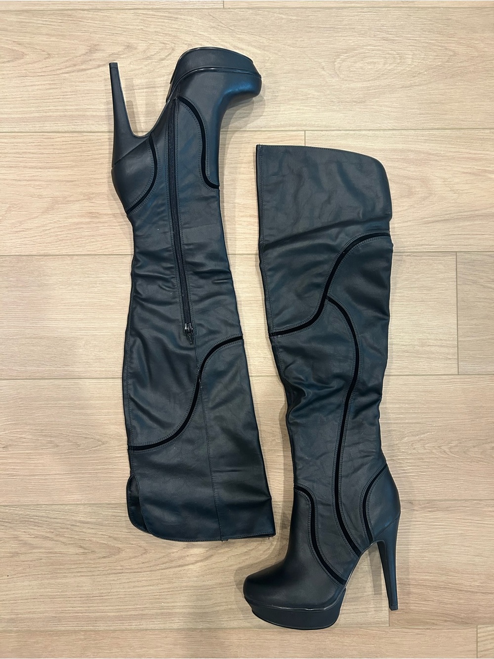 Aldo Black Over‑the‑Knee Platform Stiletto Boots • Size 6.5 👢🖤
